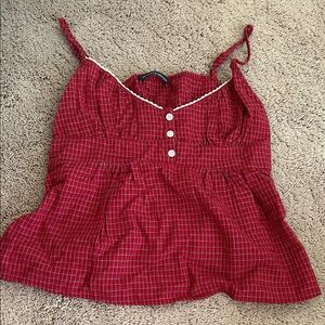 Brandy Melville Red Plaid Camisole